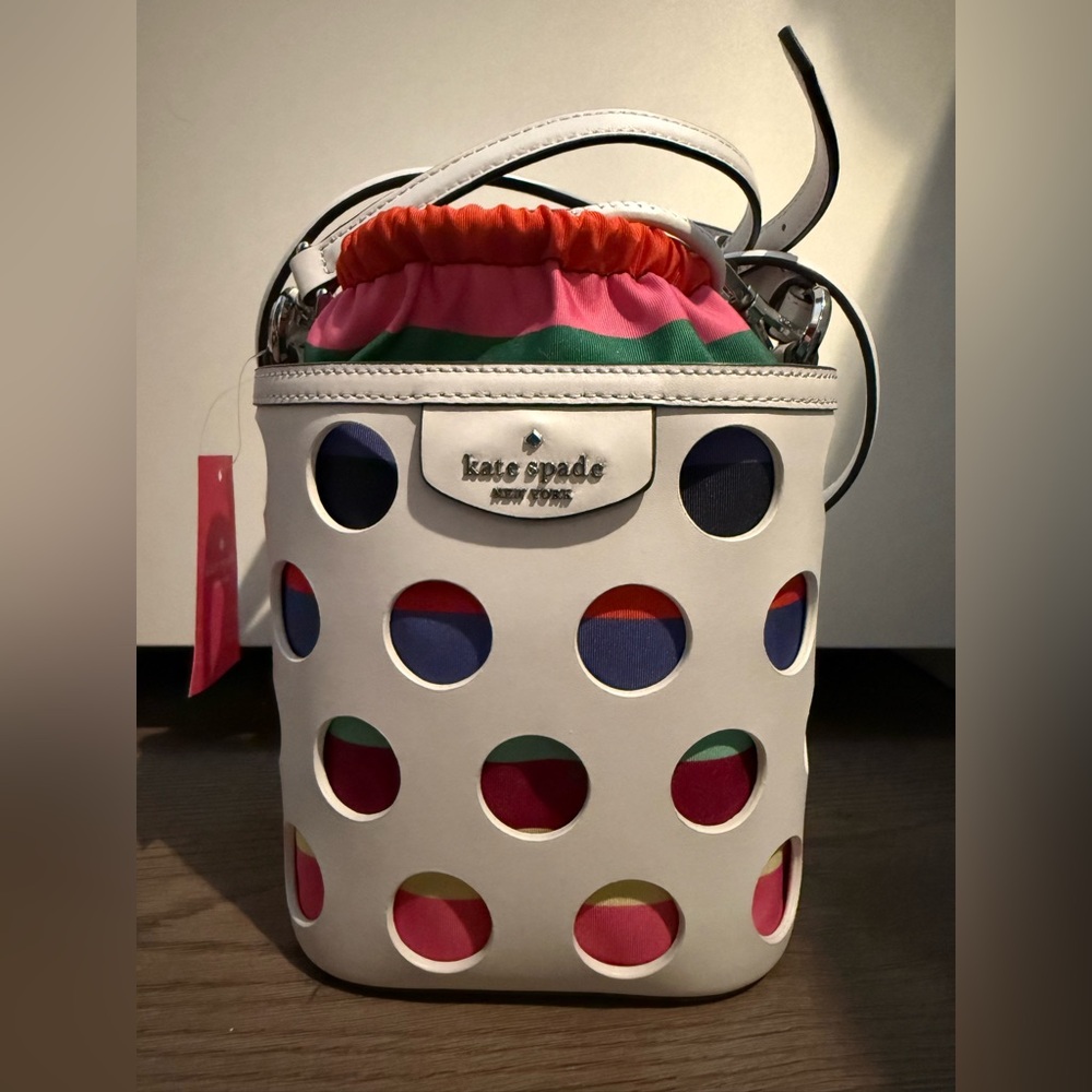 Kate Spade White and Multicolor Cutout Mini Bag